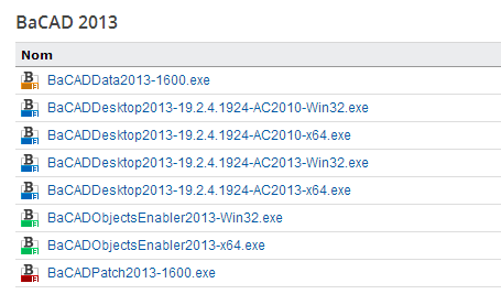 Téléchargement BaCAD 2013
